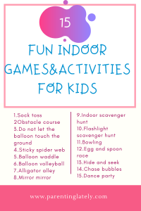 15 energy bursting indoor activities for kids /parentinglately.com